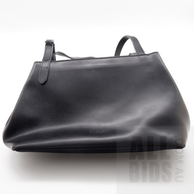 Black Leather Furla Handbag with Original Slip Bag
