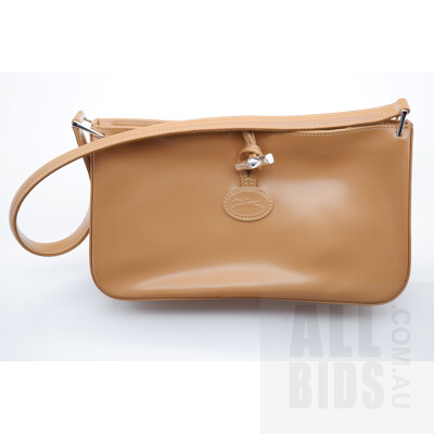 Longchamp Tan Leather Handbag with Original Slip Bag