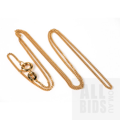 14ct Yellow Gold Filed Cub link Chain, 1.6g