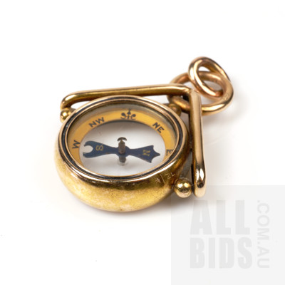 Antique 9ct Yellow Gold Compass, 8.4g