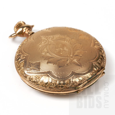 Antique Rolled Gold Tavannes Ladies Full Hunter Pocketwatch