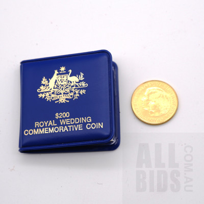 Australian 1981 Royal Wedding Commemorative $200 22ct Gold Coin
