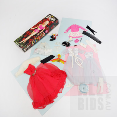 Collection Vintage Barbie Dolls Clothes and Accessories Including Shoes, Coat Hangers, Gloves, Stockings and More