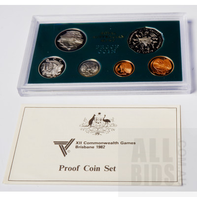 Boxed 1982 XII Commonwealth Games Proof Sterling Silver $10 Coin and 1982 Proof Six Coin Set