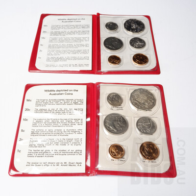 1983 and 1981 Uncirculated Six Coin Red Albums