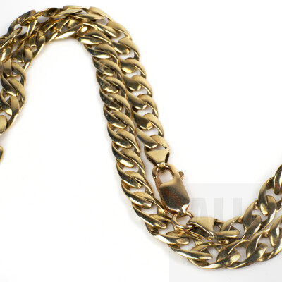 9ct Yellow Gold Curb Link Chain, 21.2g