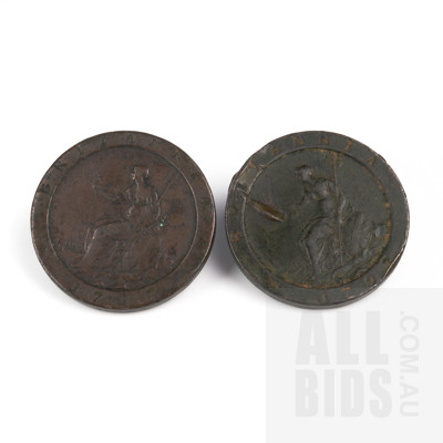Two George III 1797 Cartwheel Pennies