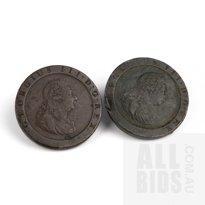 Two George III 1797 Cartwheel Pennies