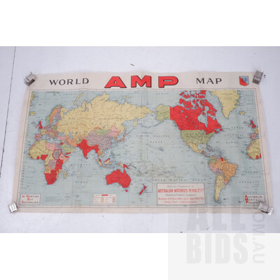 Vintage AMP World Map on Paper