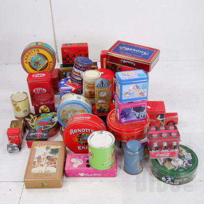 Quantity Approximately 35 Tins of mixed Varieties Including Musical and More