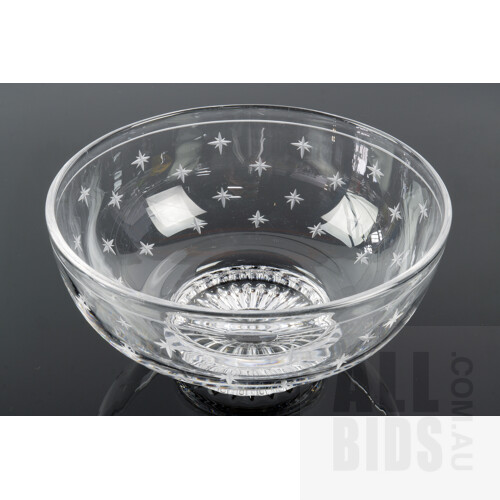 Stuart Crystal Bowl 'Startime' Pattern Bowl Circa 1930's, 20.5cm Diameter