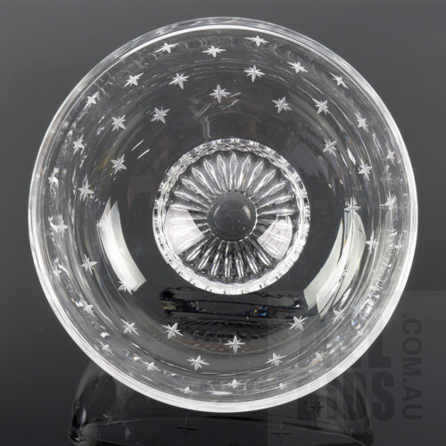 Stuart Crystal Bowl 'Startime' Pattern Bowl Circa 1930's, 20.5cm Diameter