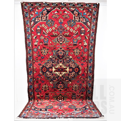 Large Persian Hamadan Hand Knotted Wool Rug