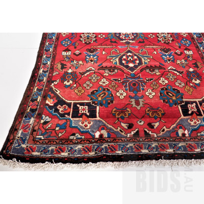 Large Persian Hamadan Hand Knotted Wool Rug