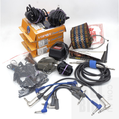 Lot of Guitar Accessories Including Power Supplies, Leads, Books and More