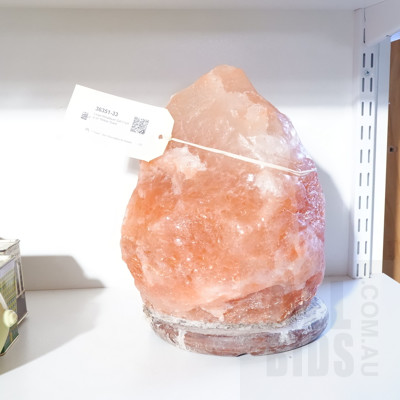 Large Himalayan Salt Crystal on Timber Stand