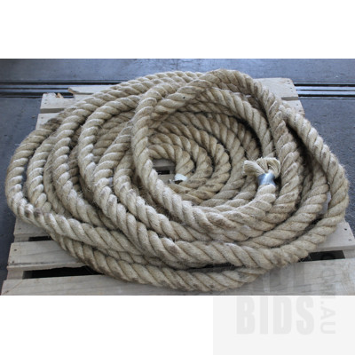25 Meter Length of 55mm Sisal Twisted Rope