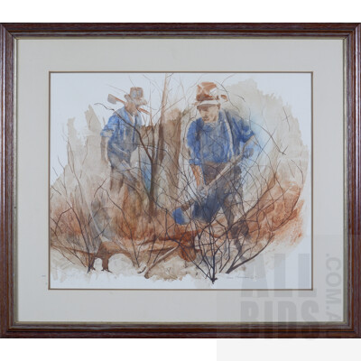 Rona Harrison, Untitled (Clearing Bush, Watercolour, 45 x 56 cm