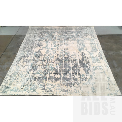Aromer Light Blue Hand Loom Floor Rug 300cm x 350cm ORP $2390