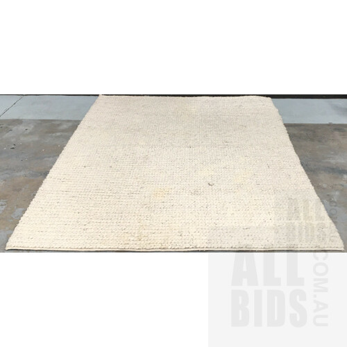 Links, Ivory, Felted, Braided Wool, Hand Woven In India Floor Rug 200cm x 280cm ORP $1299