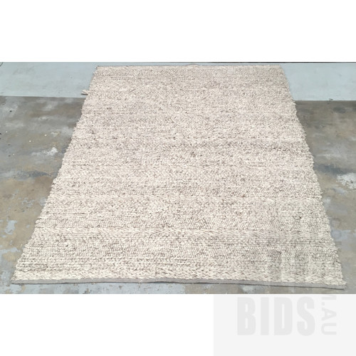 Russell, Silver, Wool, Hand Woven In India Floor Rug 200cm x 280cm ORP $2190