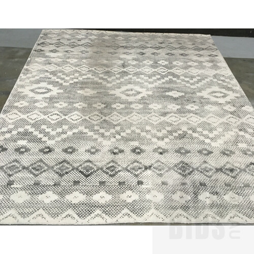 Berta, Ivory Charcoal, Hand Woven Floor Rug 300cm x 350cm ORP $890