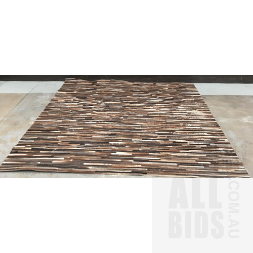 Leather, Jembi, Charcoal Hand Made In India Floor Rug 300cm x 350cm ORP $2490