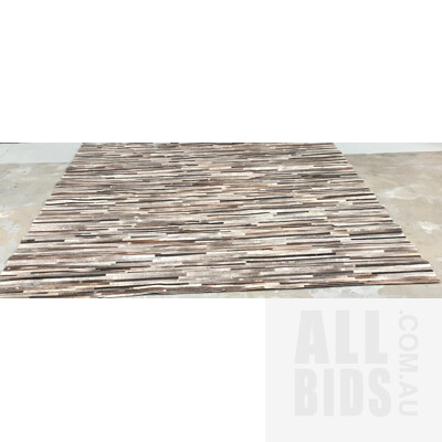 Jembi Charcoal Leather Hand Made In India Floor Rug 300cm x 350cm ORP $2490