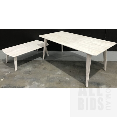 Iluka Mindy Wood Dining Table and Matching Coffee Table - ORP $1248