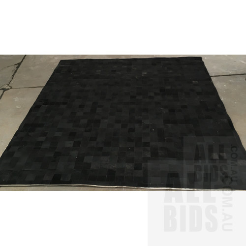 Rohan Black Leather Hand Made In India Floor Rug 300cm x 350cm ORP $2490