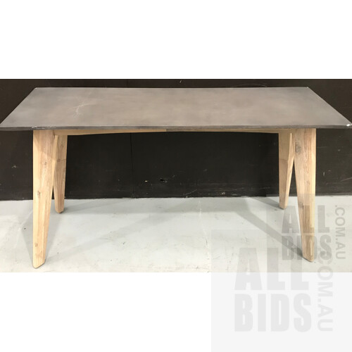 Bally Concrete/Acacia Console Table - ORP $2290