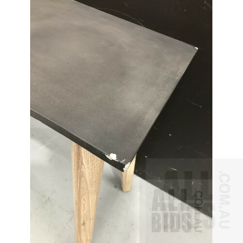 Bally Concrete/Acacia Console Table - ORP $2290