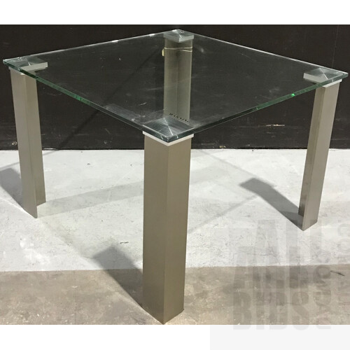 Pier Glass and Stainless Steel Coffee Table and Lamp Table - ORP $1080