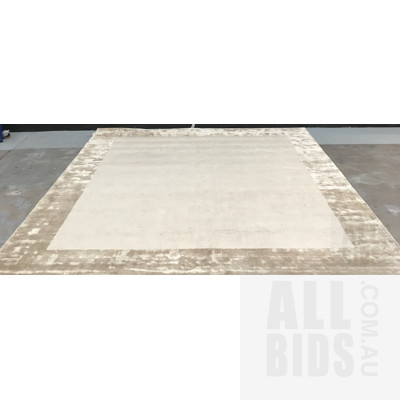 Orontium Hand Woven Warm Sand Floor Rug 300x350cm ORP $990