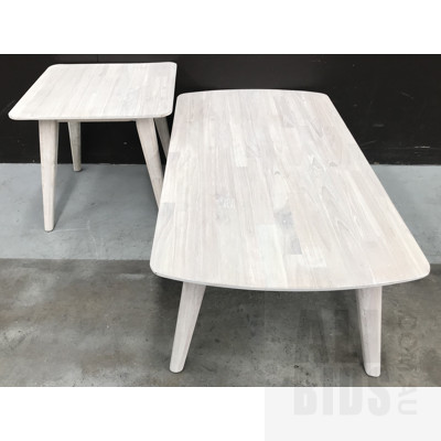 Iluka Mindy Wood  Coffee Table and Lamp Table - ORP $998 Combined