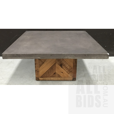 Parquet Concrete/Oak Coffee Table - $899