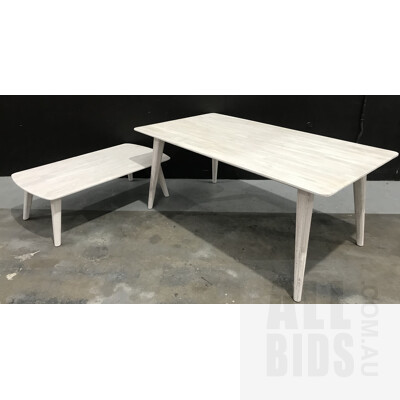 Iluka Mindy Wood Dining Table and  Matching Coffee Table - ORP $1248 Combined
