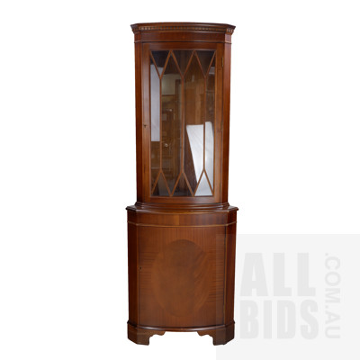 Antique Style Corner Display Cabinet with Astragal Doors