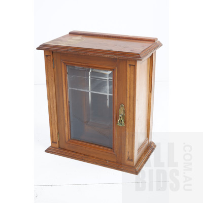 Antique Style Mahogany Wall Mount Curio Cabinet
