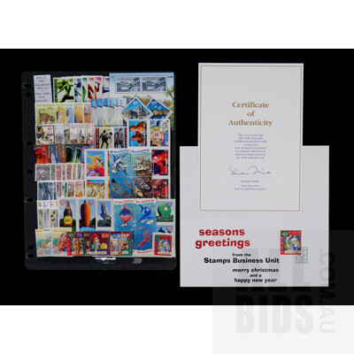 Complete 1998 New Zealand Stamp Sets & Mini-Sheet Collection With Certificate of Authenticity