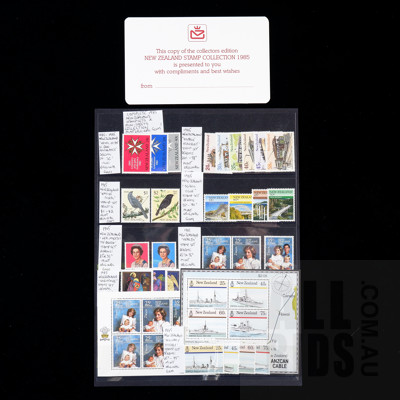 Complete 1985 New Zealand Stamp Sets & Mini-Sheets Collection