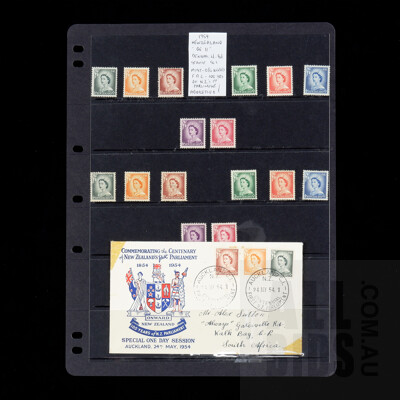 1954 New Zealand Queen Elizabeth II Stamp Set