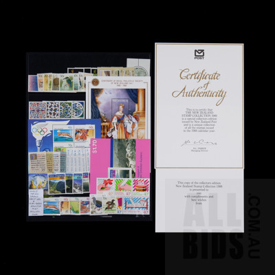 Complete 1988 New Zealand Stamp Sets & Mini-Sheet Collection With Certificate of Authenticity