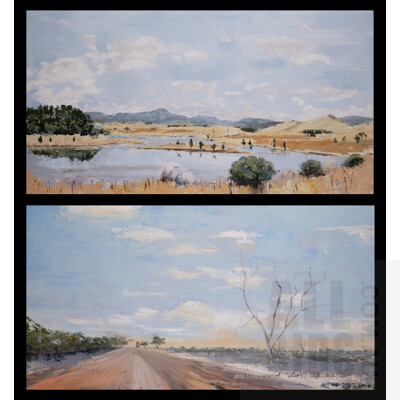 Ian Robertson, Pair of Landscape Oil Paintings, 53 x 100 cm (2)
