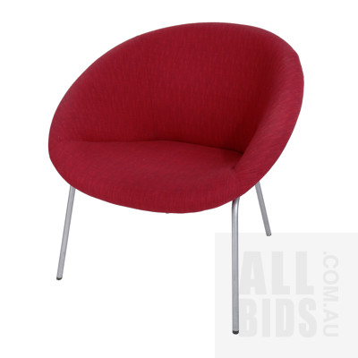 Walter Knoll Model 369 Chair with Red Striped Upholstery, with Label