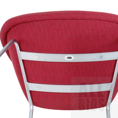 Walter Knoll Model 369 Chair with Red Striped Upholstery, with Label
