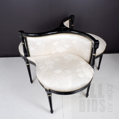 Vintage Brescia Furniture Brocade Upholstered Chaperone Chair