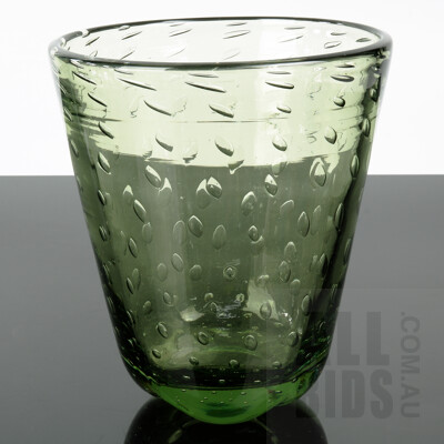 Vintage Studio Glass Vase with Encased Air Bubbles