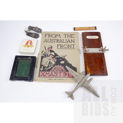 7 Piece Vintage Gentleman's Lot Including 'From the Australian Front' Photo Book and More