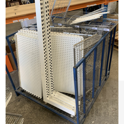 4 Bays of Retail Display Caged Shelving